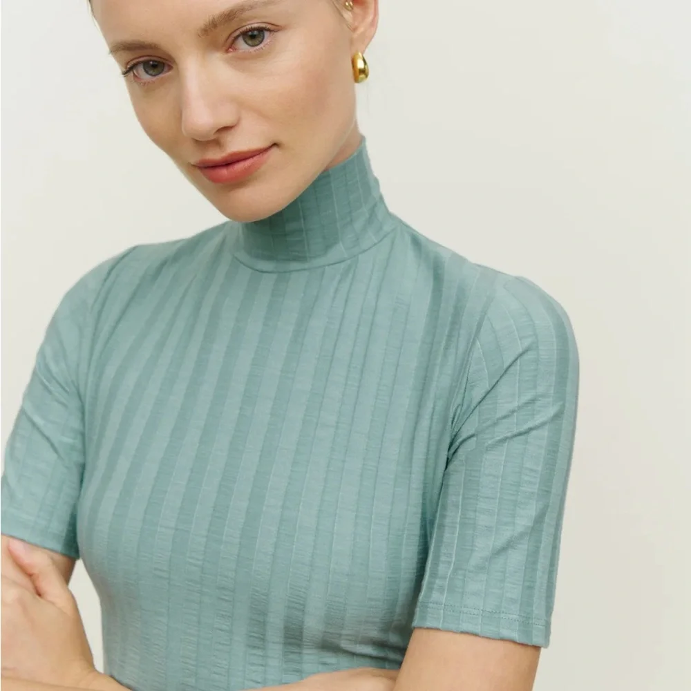 Reformation Zia Knit Dress in Robin’s Egg Size M - Picture 4 of 5